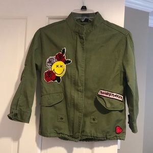 Zara kids green patches jacket.Excellent condition